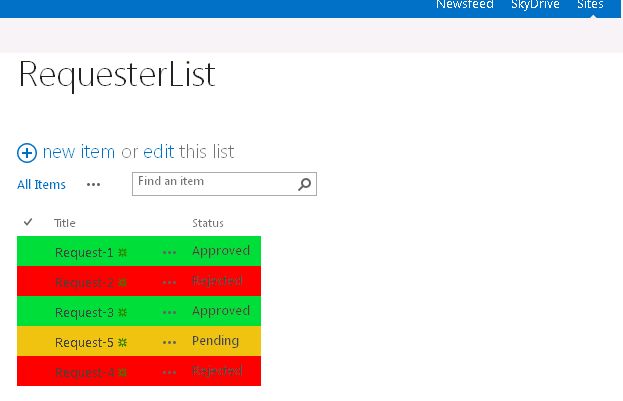 SharePoint 2013 List Column Status Wise Change Row Color Using jQuery